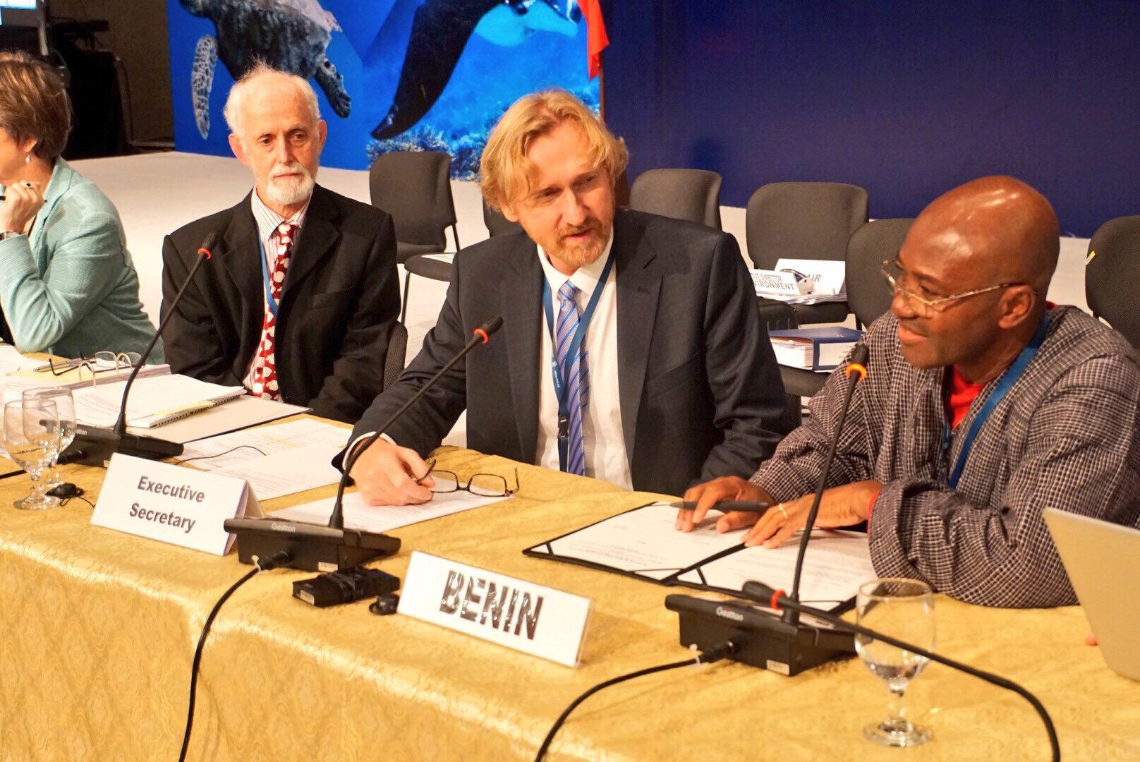 Mr. Colman Aristide Tehou is pleased that Benin is now a Signatory to the Sharks MoU © Aydin Bahramlouian